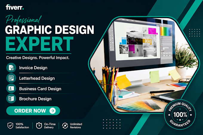 create professional invoice, letterhead, business card and brochure designs