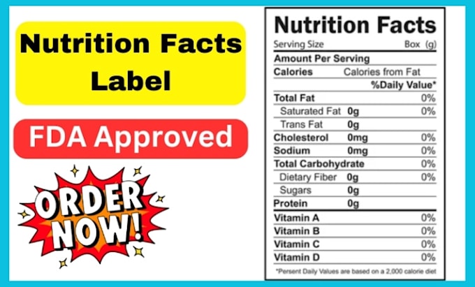 generate a nutrition facts label