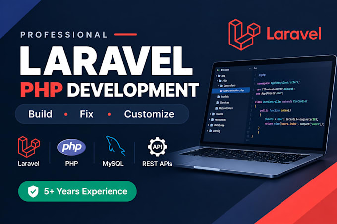 develop, fix, or customize laravel PHP websites