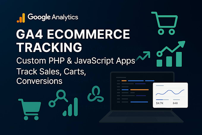 setup google analytics 4 ecommerce tracking for custom app PHP javascript
