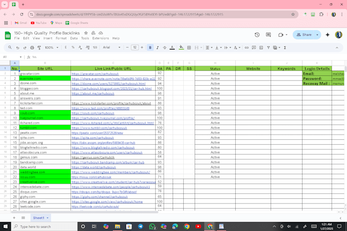 create 50 high quality profile backlinks