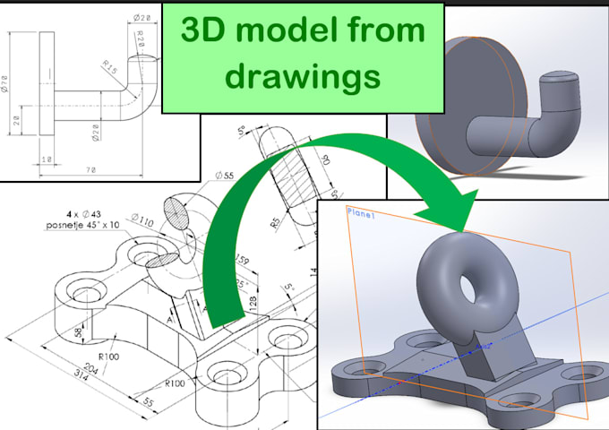 Make 3d models from drawings and technical documentation by Emanuel_h1 ...