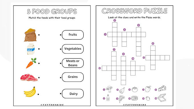 design activity books and work sheets for kids