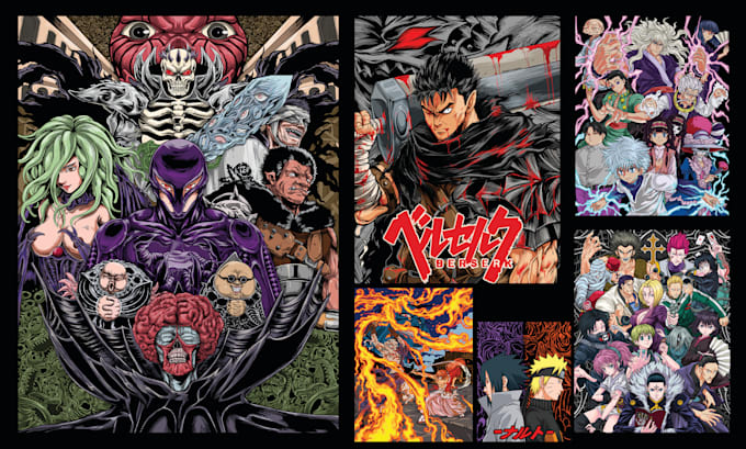 create anime and cartoon tshirt design for your brand