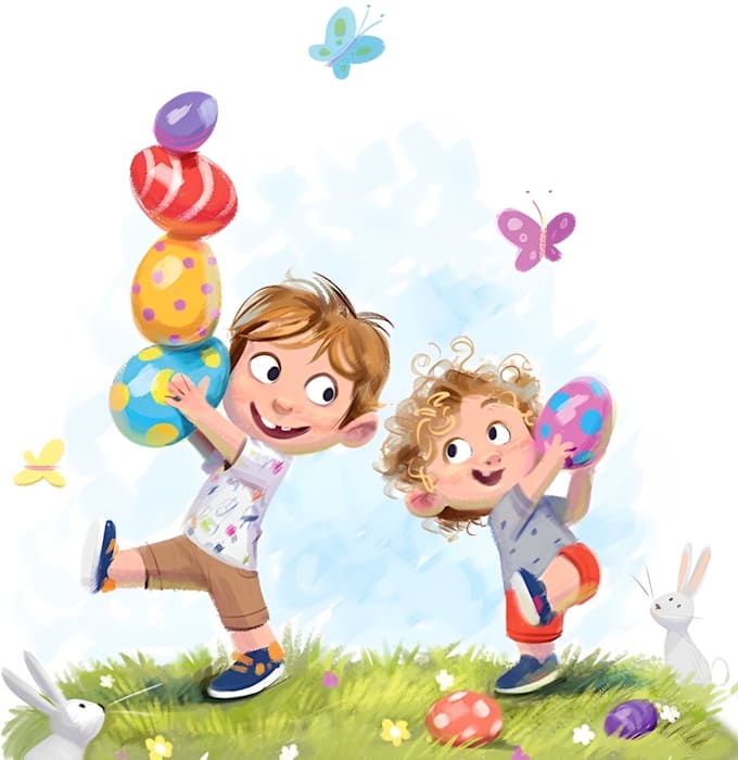 create children story book watercolor illustration