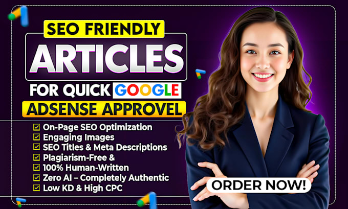 write 30 SEO friendly article for guaranteed google adsense approval