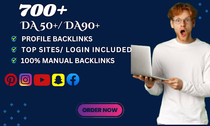 create indexable seo social media profile backlinks service  with high rank