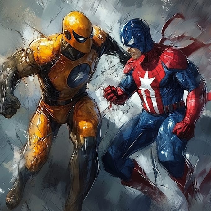 do superhero comic artwork and book