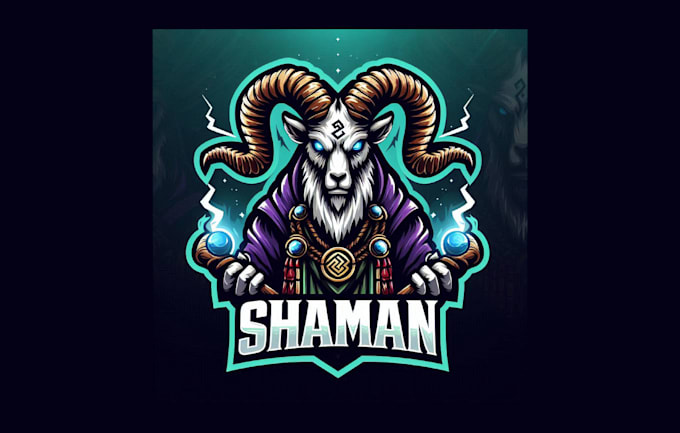 do awesome shaman goat mascot logo with unlimited revisions