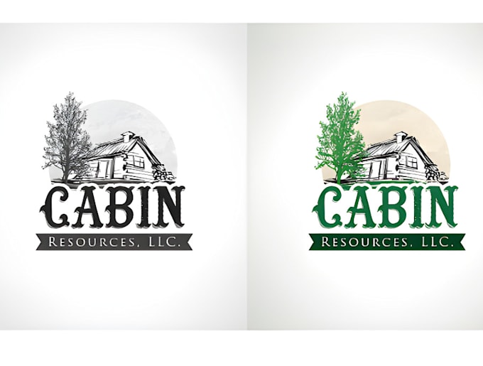 make awesome mountain cabin logo
