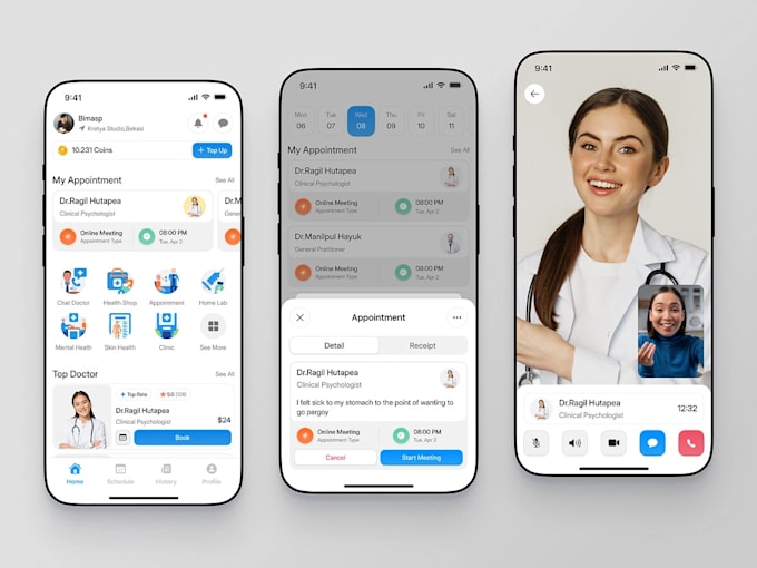develop a doctor appointment and doctor consultation app