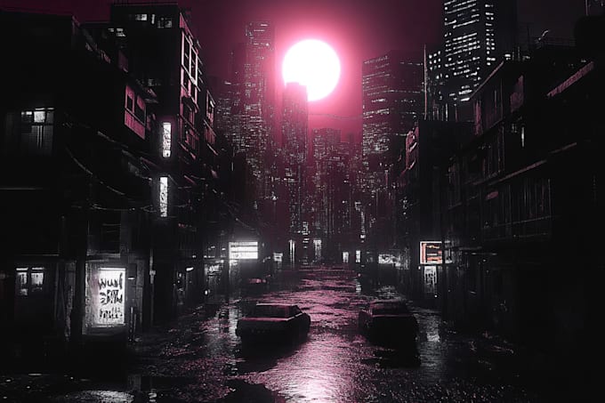 draw a sci fi and science fiction futuristic city art