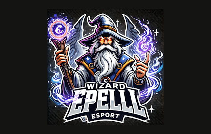 do amazing wizard spell mascot logo with free source file