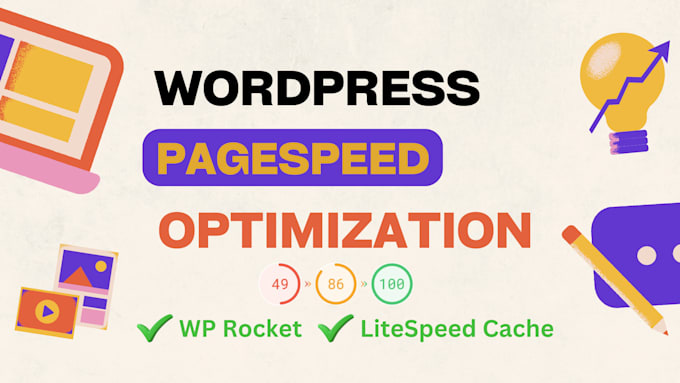 do wordpress speed opimization with setup of wprocket litespeed cache in 24hours
