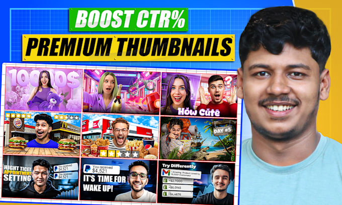 design high CTR professional youtube thumbnails