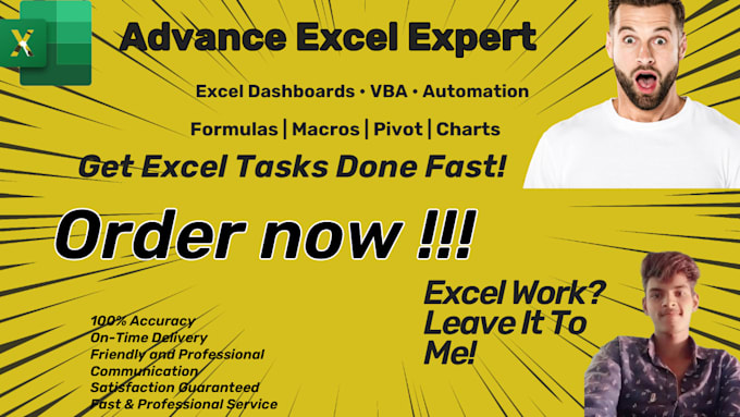build excel automation, dashboards, formulas and complete data cleanup