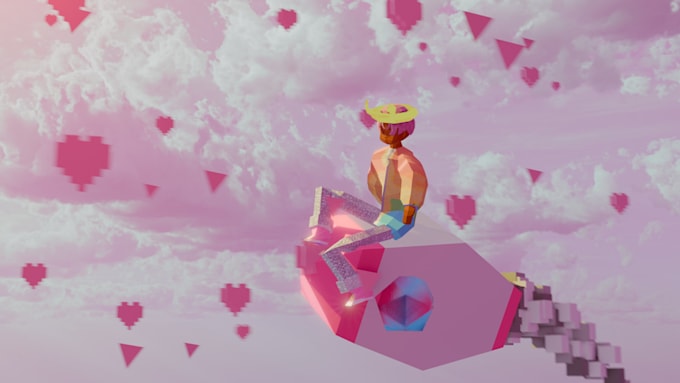 create a retro, low poly style 3d music video