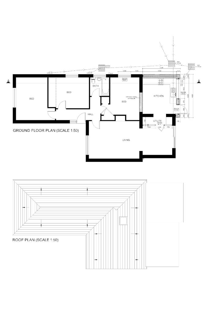 draw UK building regulation drawings with notes