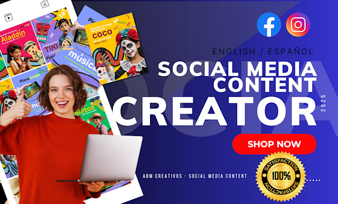 your social media content creator english or español