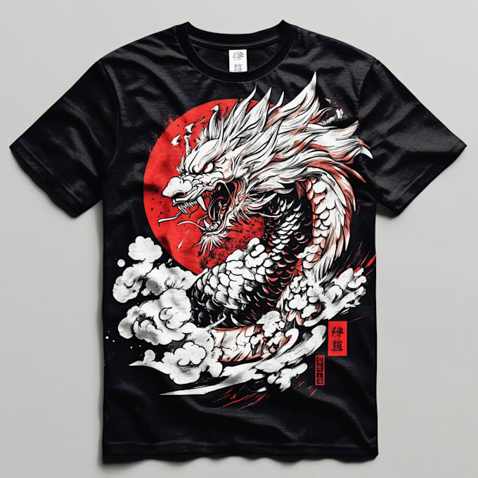 create t shirt design, japanese art