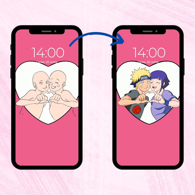 draw a ych couple wallpaper for valentine day