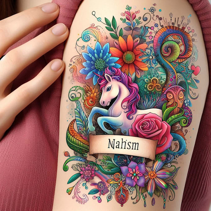 personalized watercolor tattoo design