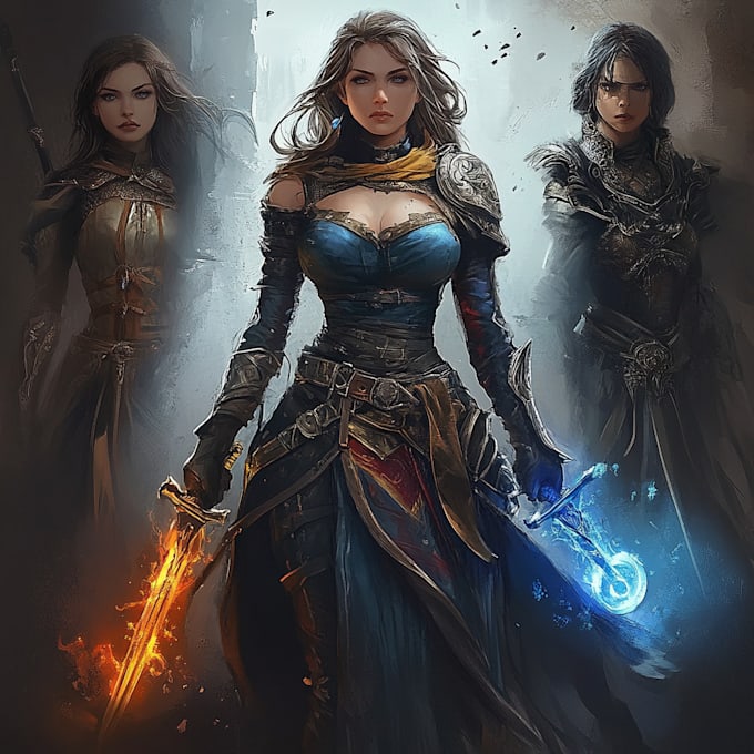 create dnd fantasy scifi illustration