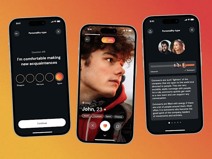 develop online dating app, matchmaking app, chat app, dating website, quickdate