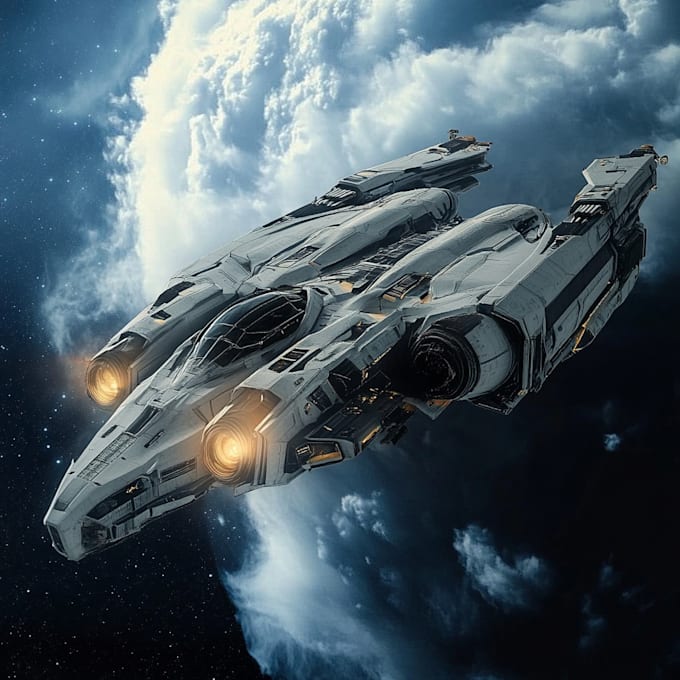 drawing sci fi spaceship design