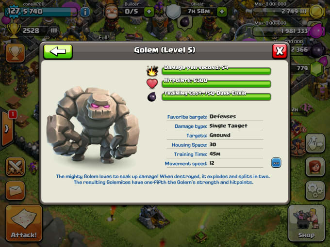 Brew A Max Level Golem For Your Clash Of Clans Cc By Doneill220 Fiverr