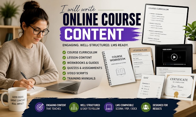 write online course content or curriculum, and quizzes, skool community