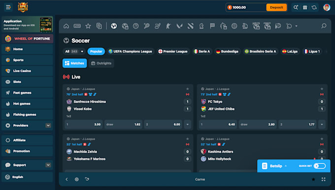 develop b2b sportsbook platform with betby, bti, saba, sbo, cmd and 9wicket apis