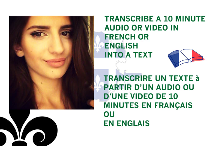 Transcribe in french and english 10 minutes by Mayakano Fiverr