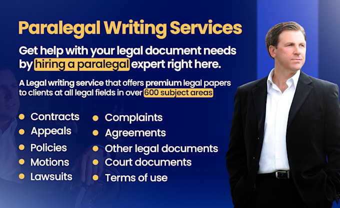 provide paralegal writing services