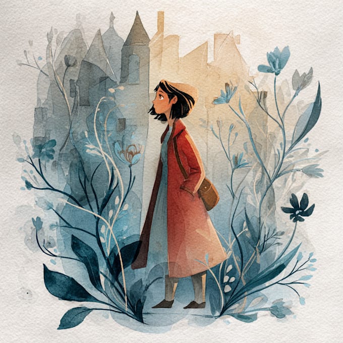hand paint a stylised watercolor illustration