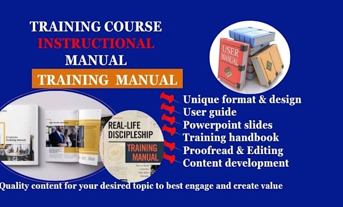 Create training manual, training course instruction manual, workbook ...
