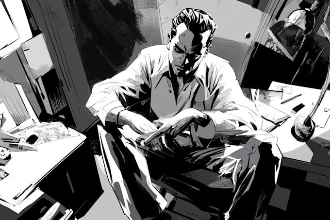 draw cartoon illustration with comic style