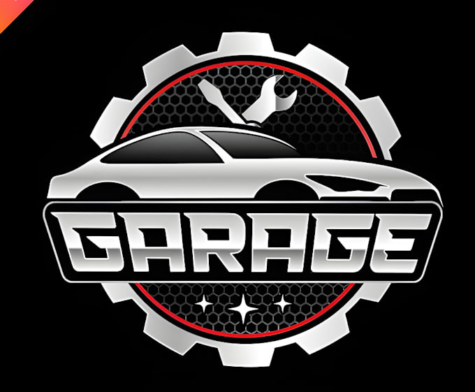 a cool motorcycle garage logo illustration design