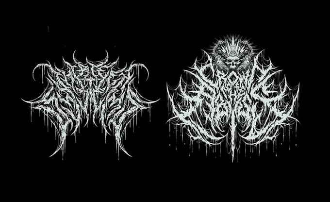 design a chaotic sludge or drone metal logo