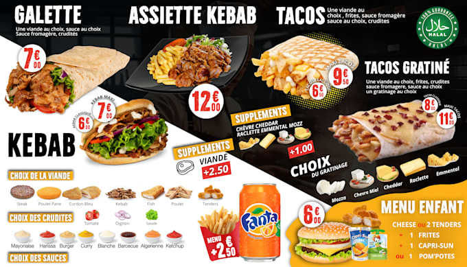 design digital screen menu board for restaurant