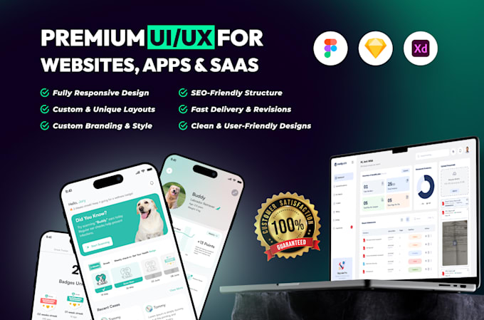 do UI UX website design, app design or saas dashboard design