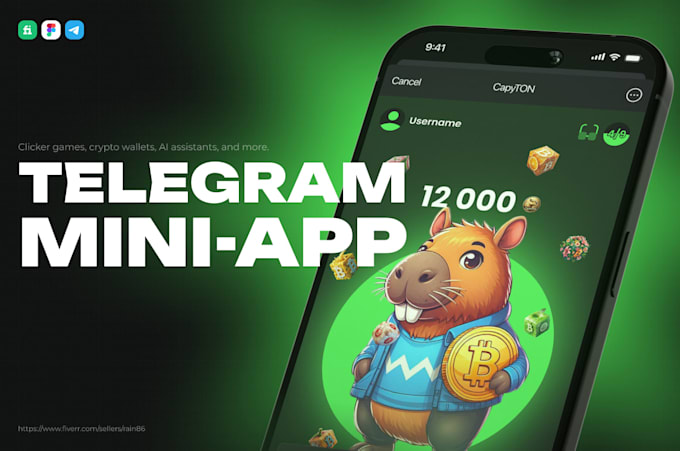 design a modern telegram mini app in figma