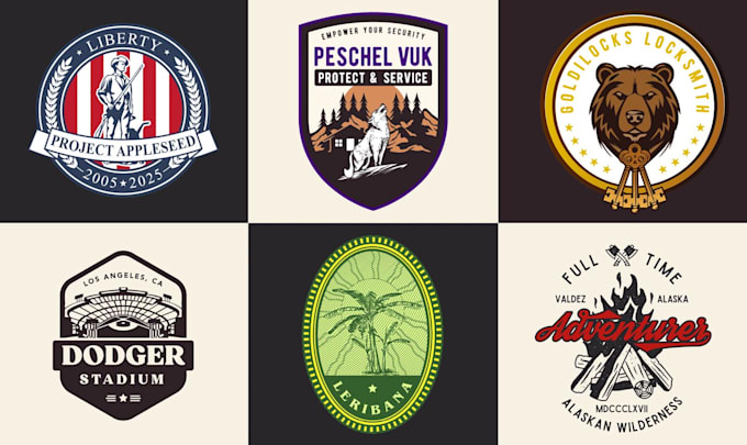 design a professional round, badge, patch, stamp logo