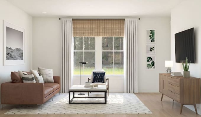 sketchup 3d interior renovation, render living room makeover,3d roof replacement