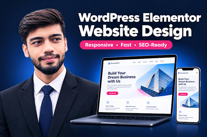 design or redesign a responsive wordpress elementor website