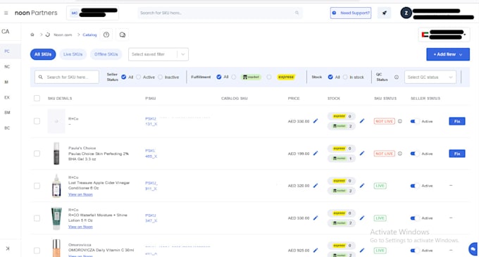 do noon , carrefour and amazon listing creation