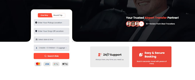 develop a VIP airport transfer and ride booking web app