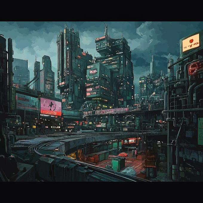 Do futuristic cyberpunk city and scifi concept art by Cobraaqeak | Fiverr
