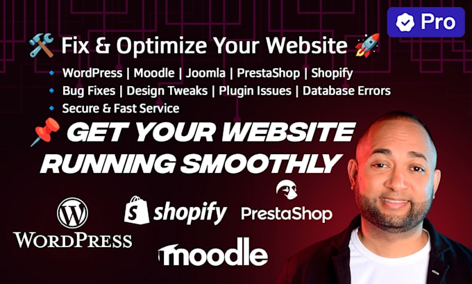 fix issues and make adjustments in wordpress, moodle, prestashop and more