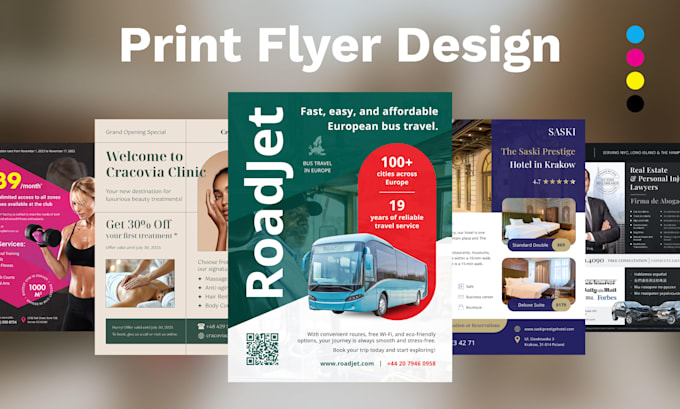 design flyer brochure printable handout bifold trifold one pager print design